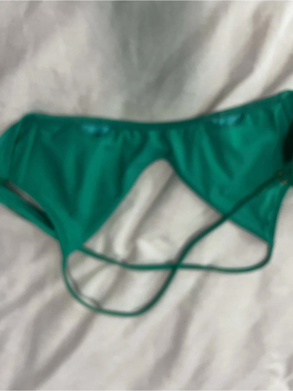 Luli fama medium Green Crossback Bikini Top